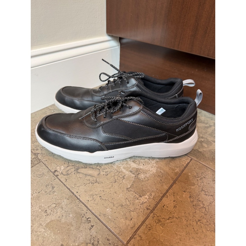 Rockport‎ TruFlex Activsole Mens Black Leather Walking Sneakers CI5454 Size 10.5